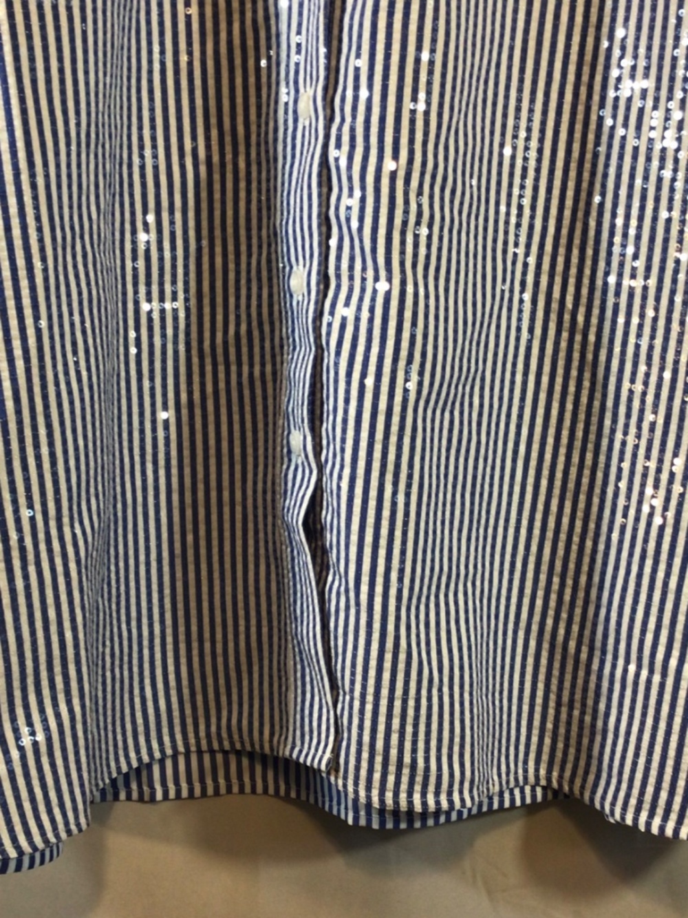 Lane Bryant Stripe Sequin Button Down Shirt 22/24 Contrast Cuff Holiday Party - Picture 5 of 14